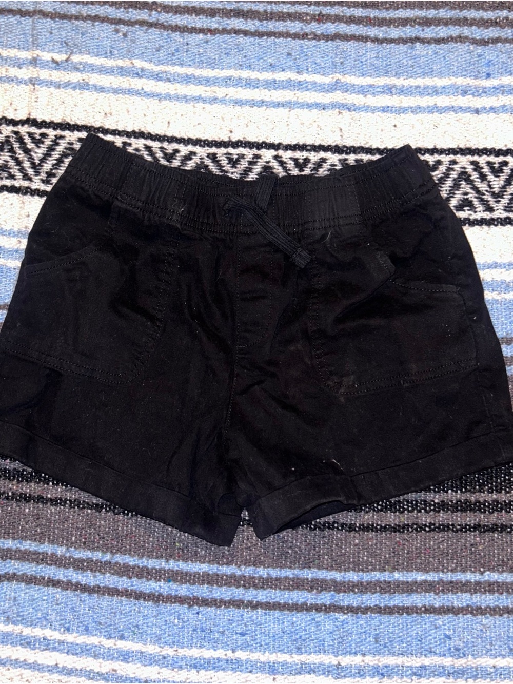 Kids Black Pull-On Elastic Waist Shorts